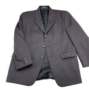 Lauren Ralph Lauren Blazer Men‎ 40 Charcoal Gray Pinstripe Wool Union Canada VTG